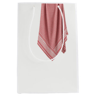 Sacola Para Presentes Média Xale Branco Pendurado Shemagh Ghutra Vermelho Pres