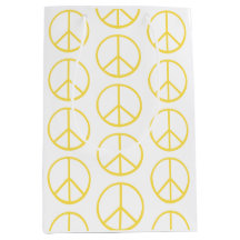 Yellow Peace Sign Pattern Colorful Modern Fun