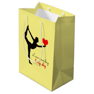 Sacola Para Presentes Média Yoga Heart & Love your day, Todo dia / Yogini