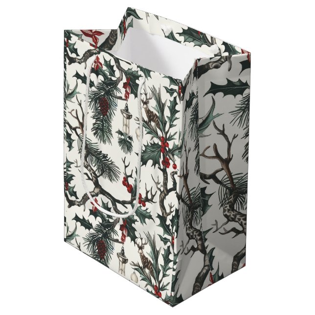 Sacola Para Presentes Média Yule, Pagan, Nórdico, Solstício, Inverno, Natal (Frente inclinada)