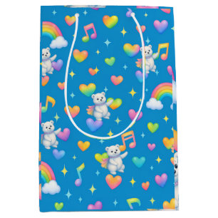 Sacola Para Presentes Média Zarah o Urso Polar Dançante Papel de Presente