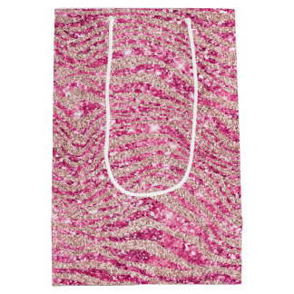 Sacola Para Presentes Média Zebra brilhante e brilhante