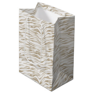 Sacola Para Presentes Média Zen Cream White Ccoa Castanho Zebra