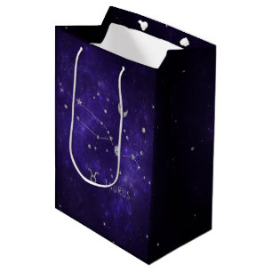 Sacola Para Presentes Média Zodiac Purple Taurus Astrologia Cósmica Horoscóp