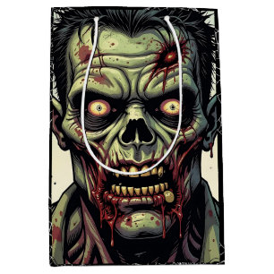 Sacola Para Presentes Média Zombie e teias de aranha no Halloween