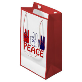 Sacola Para Presentes Pequena 4 de julho, Red White e Blue Peace SGB
