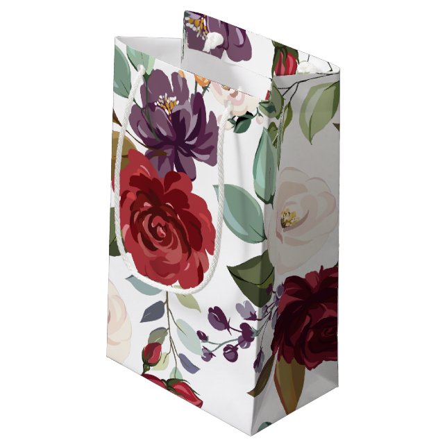 Sacola Para Presentes Pequena 5lx3wx8.5h Pequenas faixas brancas de presentes Do (Verso inclinado)