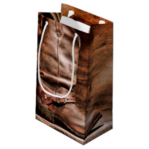 Sacola Para Presentes Pequena 5lx3wx8.5h Pequeno Saco Bag Boots Madeira Celestia