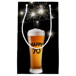 Sacola Para Presentes Pequena 70 Birthday Sparkler In Beer