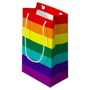 Sacola Para Presentes Pequena 7 Bandeira do Orgulho Arco-Íris