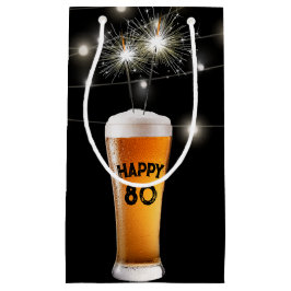 Sacola Para Presentes Pequena 80 Birthday Sparkler In Beer