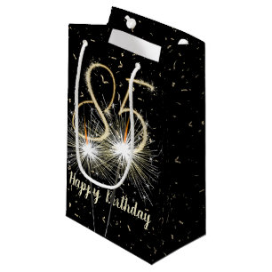 Sacola Para Presentes Pequena 85.º Aniversário em Preto