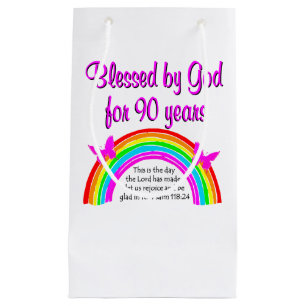 SACOLA PARA PRESENTES PEQUENA 90 BIRTHDAY BLESSING