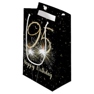 Sacola Para Presentes Pequena 95.º Aniversário em Preto