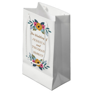 Sacola Para Presentes Pequena A Coleção de Casamentos Brancos Floral Wreath