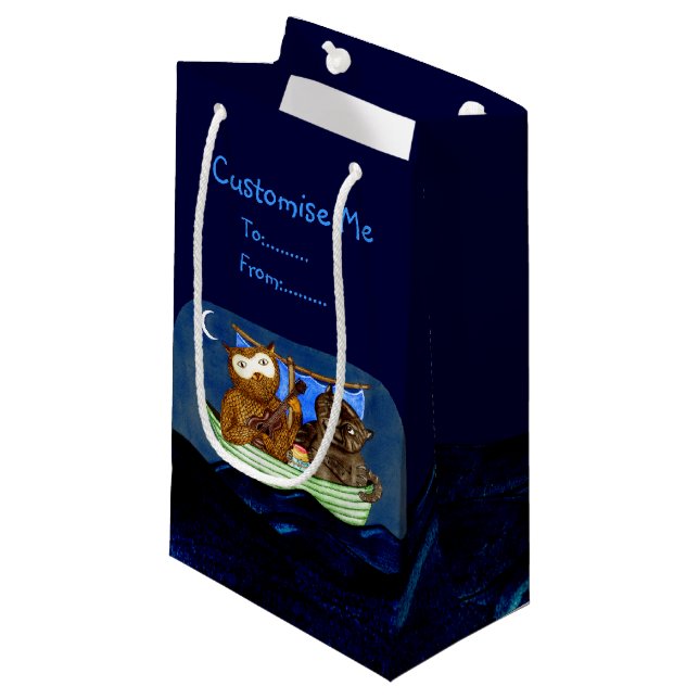 Sacola Para Presentes Pequena A Coruja e o Pussycat (Frente inclinada)