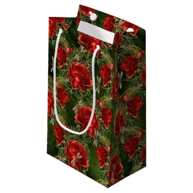 Sacola Para Presentes Pequena A Série Rosa e Libélula (Design 12) (Frente inclinada)