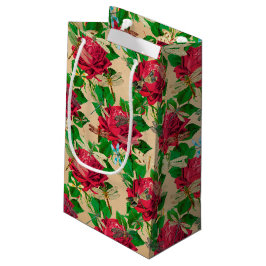 Sacola Para Presentes Pequena A Série Rosa e Libélula (Design 16)