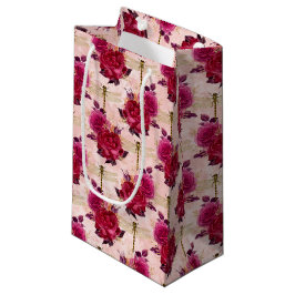 Sacola Para Presentes Pequena A Série Rosa e Libélula (Design 3)