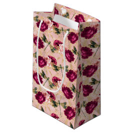 Sacola Para Presentes Pequena A Série Rosa e Libélula (Design 4)