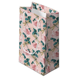 Sacola Para Presentes Pequena A Série Rosa e Libélula (Design 6)
