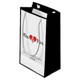 Sacola Para Presentes Pequena A Sra. e a Sra. Duas Brides Personalizáveis