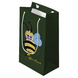 Sacola Para Presentes Pequena Abelha bonito da aguarela com sorriso feliz