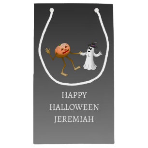 Sacola Para Presentes Pequena Abóbora e Fantasma Dançantes de Halloween