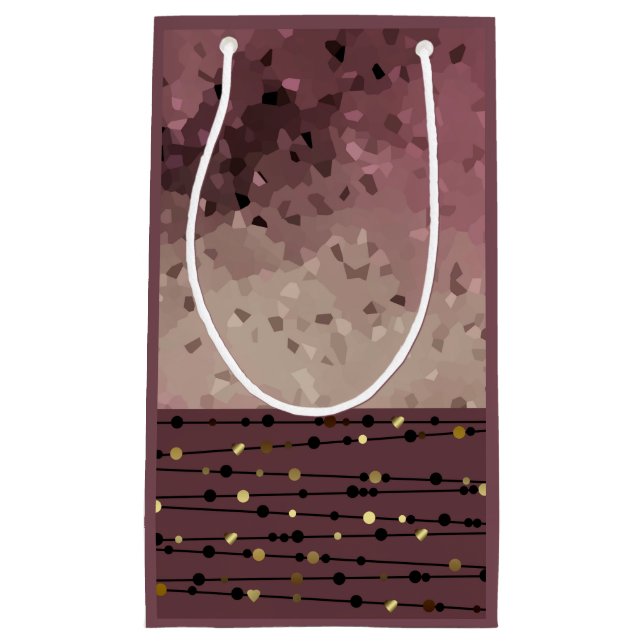 Sacola Para Presentes Pequena Abstrato, castanho, rosa, castanho-rosa (Frente)