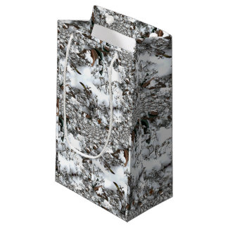 Sacola Para Presentes Pequena Abstrato de neve