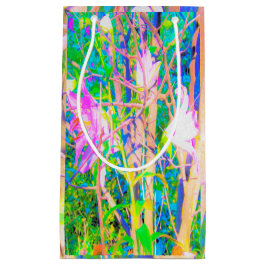 Sacola Para Presentes Pequena Abstrato Oriental Lily no Meu Jardim Rubio