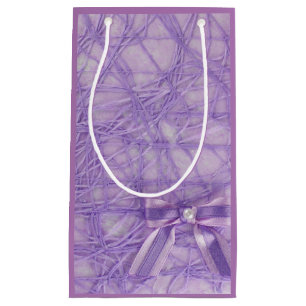 Sacola Para Presentes Pequena Abstrato roxo e arco pequeno saco de presente