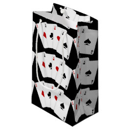 Sacola Para Presentes Pequena Aces Jogando cartas jogando dinheiro em punho pequ
