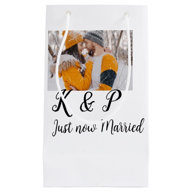 Sacola Para Presentes Pequena adicionar foto de casal agora mesmo, adicionar a l (Frente)