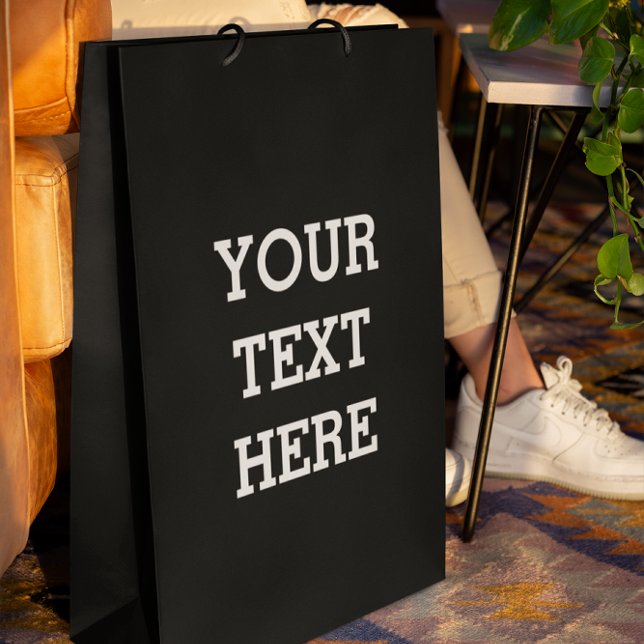 Sacola Para Presentes Pequena Adicione seu próprio texto personalizado aqui pret (Criador carregado)