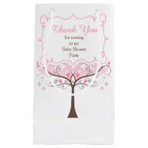 Agradecimento de Chá de Bebê Floral Rosa e Cinza c