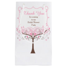 Agradecimento de Chá de Noiva com Flores Rosa e Ci