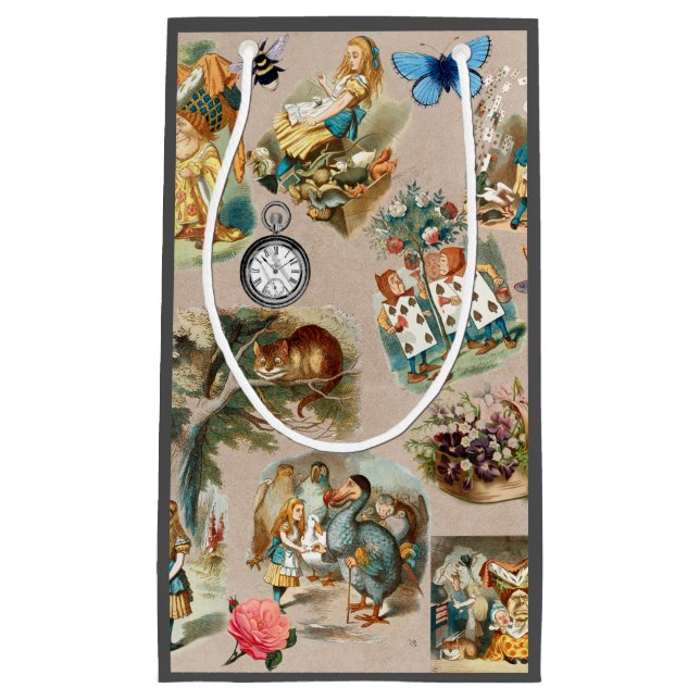 Sacola Para Presentes Pequena Alice no País das Maravilhas Cheshire Cat Caracter (Frente)