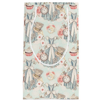 Sacola Para Presentes Pequena Alice no País das Maravilhas Clássico Azul