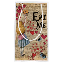 Sacola Para Presentes Pequena Alice no país das maravilhas come-me muffin