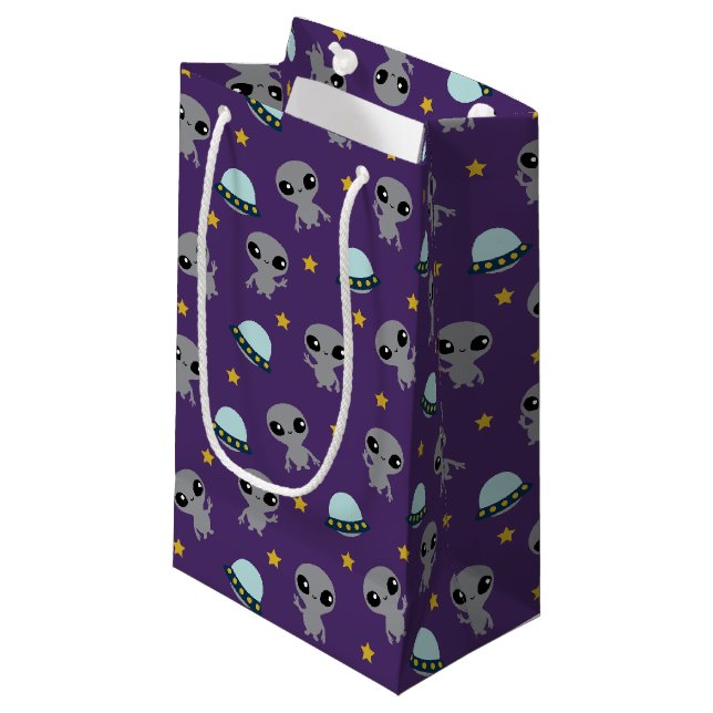 Sacola Para Presentes Pequena Aliens - Pequena barra de presentes (Frente inclinada)