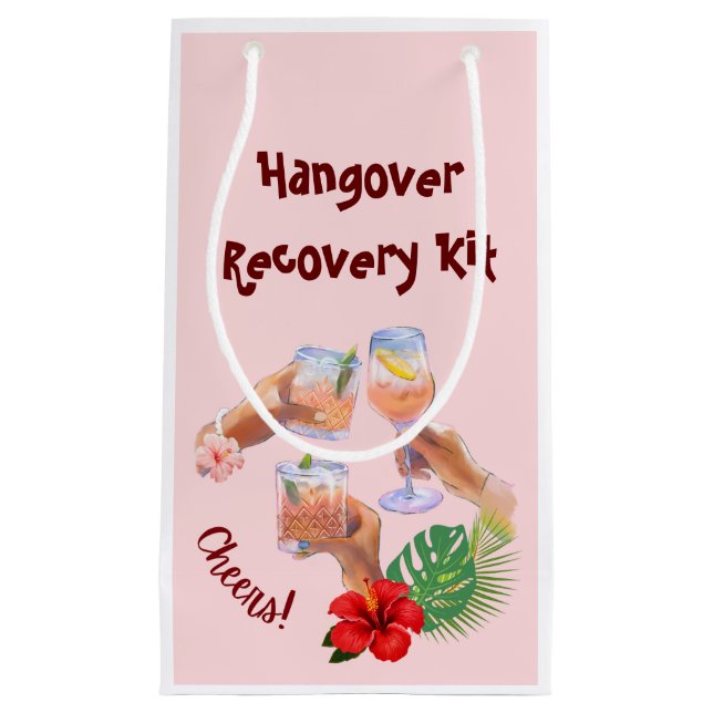 Sacola Para Presentes Pequena Almoço Cheer Hibiscus Folhas de Flor (Frente)