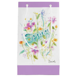 Sacola Para Presentes Pequena Almofada de papel-prenda de design de flor, lavand