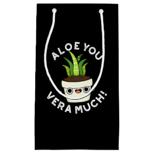 Sacola Para Presentes Pequena Aloe Você Vera Planta Muito Engraçada Pun Dark BG