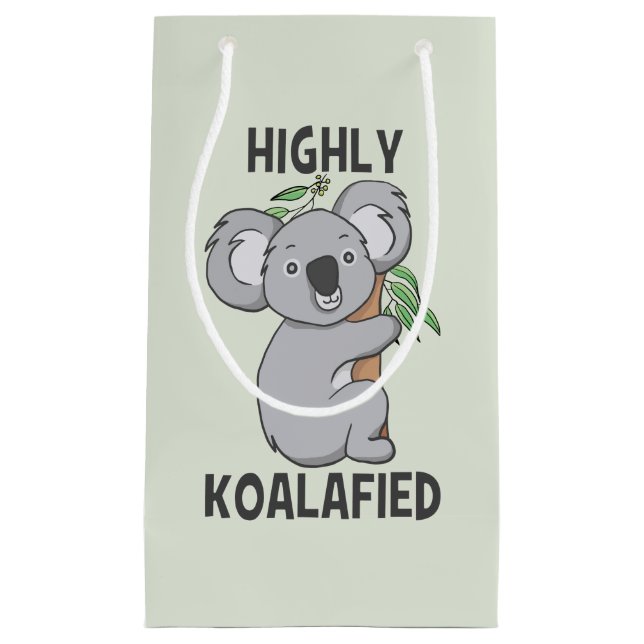 Sacola Para Presentes Pequena Altamente Koalafied Koala (Frente)