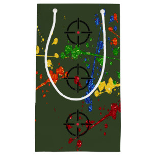 Sacola Para Presentes Pequena Alvos do Partido Paintball Glitter
