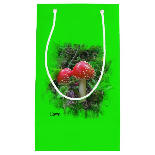 Sacola Para Presentes Pequena Amanita Muscaria - Pequeno Saco-Presente (Frente)