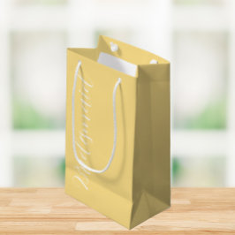 Sacola Para Presentes Pequena Amarelo Manteiga Casamento Damas de Honra Letra Es