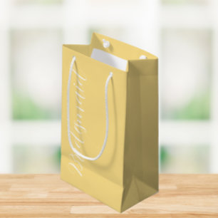 Sacola Para Presentes Pequena Amarelo Manteiga Casamento Damas de Honra Letra Es