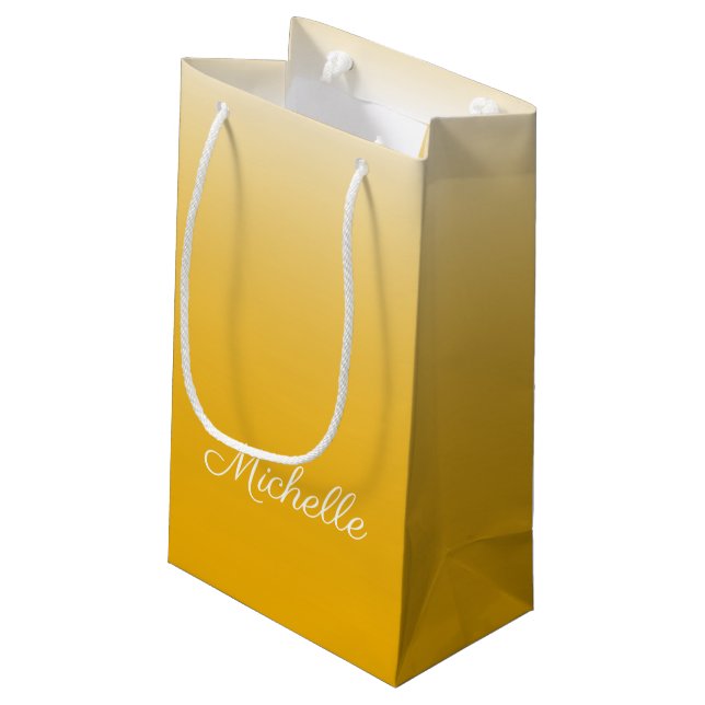 Sacola Para Presentes Pequena Ambre verde personalizada (Verso inclinado)